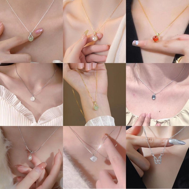 สร้อยคอนำโชคแฟชั่นเกาหลี สร้อยคอหยก สำหรับผู้หญิง เครื่องประดับของขวัญ ราคา 9 บาท*ส่งฟรี