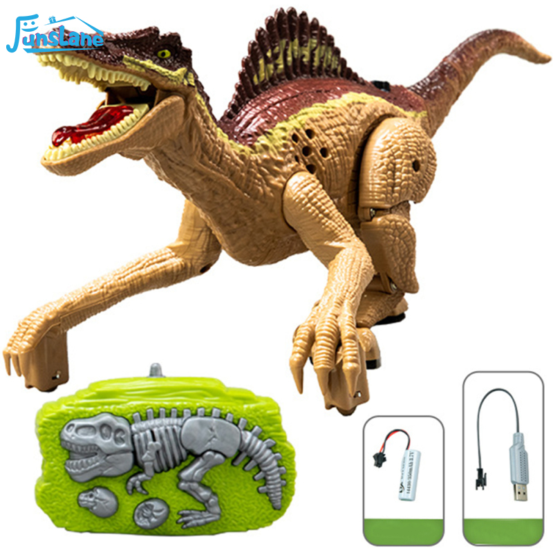 FunsLane Remote Control Dinosaur Toys For Kids 2.4Ghz Realistic Jurassic Dinosaur RC Robot Toy With Light Sound Birthday Gifts For Boys Girls ราคา 437 บาท*ส่งฟรี