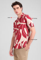 MANZONE - Kemeja Lengan Pendek Pria Lilo 1 Comfort Fit - Maroon