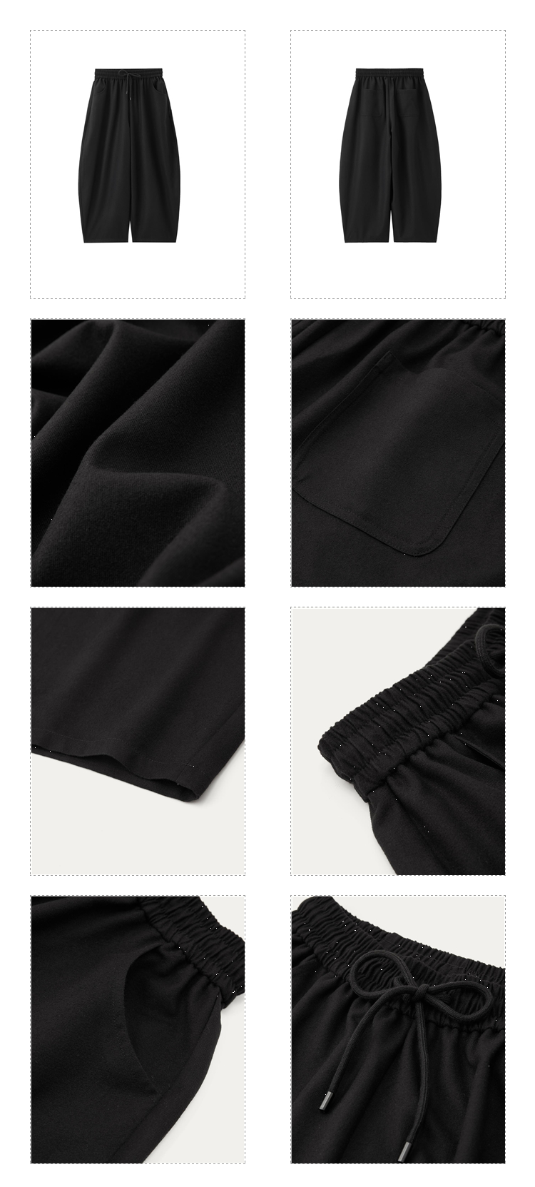 Giordano Women Elastic waist wide leg banana suit pants Free Shipping 18414924 · v2