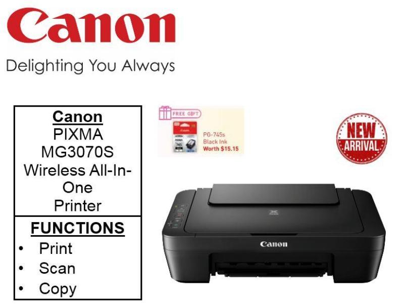Canon PIXMA MG3070S Basic All-In-One Printer ** Free PG-745S Black Ink Worth $15.15 Till 24th Feb 2019 ** mg 3070 s 3070s Singapore
