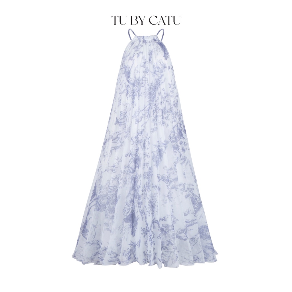 Tubycatu | đầm xếp ly floral blue dress