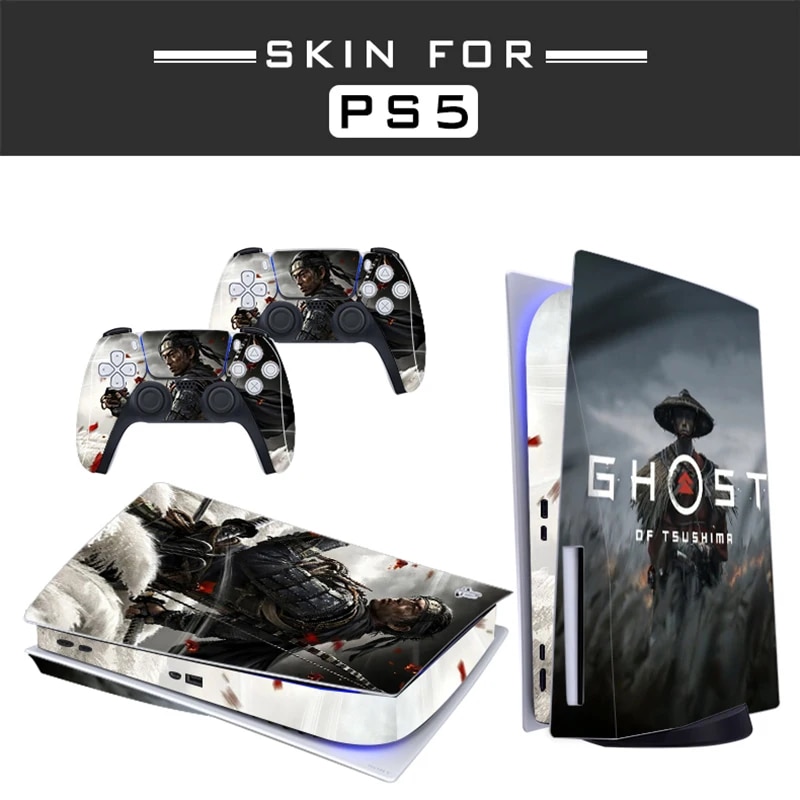 【Unbeatable Prices】 Ghost Of Tsushima Ps5 Disc Edition Skin Sticker Decal Cover For 5 Console And 2 Controllers Ps5 Skin Sticker Vinyl