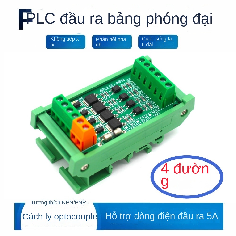 Bảng khuếch đại PLC 4 kênh – Output PNP/NPN, quang cách ly, transistor dán - 8 kênh NPN (ngõ ra mức thấp) - 1.8V