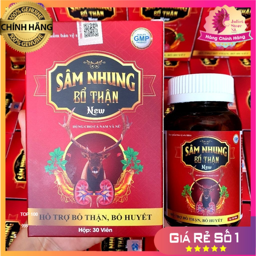 [CHÍNH HÃNG] Viên Uống Sâm Nhung Bổ Thận Nam Nữ (Hộp 30 Viên) - Hỗ Trợ Bồi Bổ Thận Khí, Tăng Cường Sinh Lực Khỏe Mạnh JL