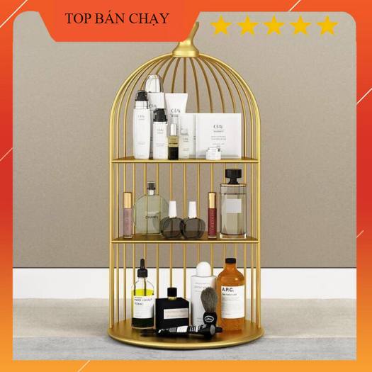 Kệ để mỹ phẩm, kệ trang trí hình lồng chim Kệ đựng mĩ phẩm size to đựng đồ đa năng 3 tầng tiện lợi Sang - Xịn - Mịn