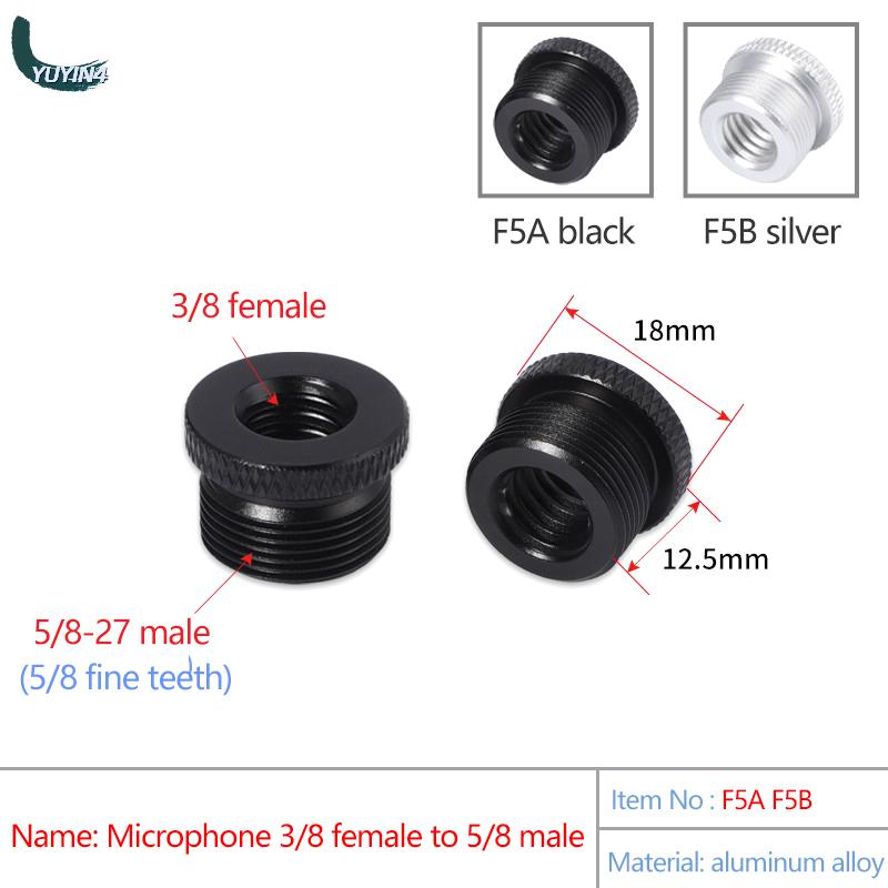 YUYIN4 Vít chuyển đổi Chân đế micro kim loại Bộ chuyển đổi ren vít 3/8 cái sang 5/8 đực Bộ chuyển đổi vít ba chân cho micrô Giá đỡ kẹp ổn định
