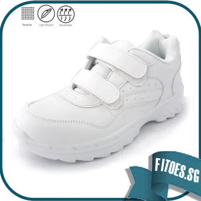 INSTOCK Checker Velcro School Shoes Sneakers White 1401