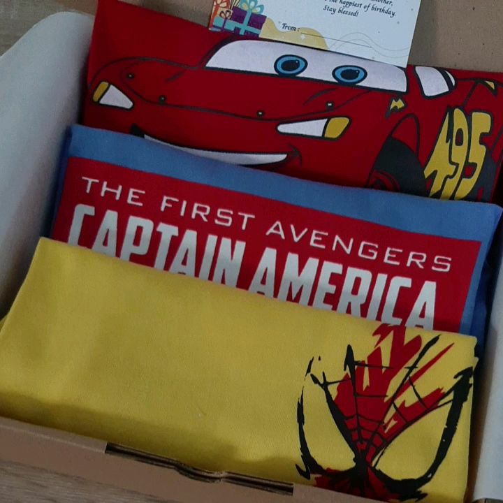 Kado ulang Tahun Anak 1 sd 8 tahun /Kaos Premium anak isi 3pcs