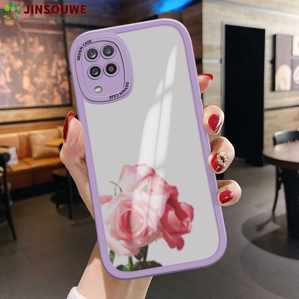 Jinsouwe Ốp điện thoại di động cho Samsung Galaxy A12 Samsunga12 Galaxya12 Ốp cho bé gái Ốp da Ốp Tr