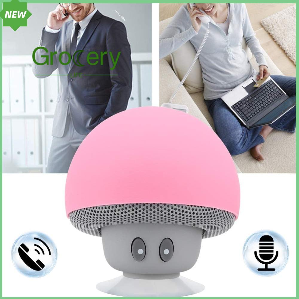 GROCERY LIFE Di động Loa siêu trầm hình nấm Cốc hút đáy Loa mini Loa siêu trầm di động không dây Chất lượng cao Không thấm nước Loa nấm di động