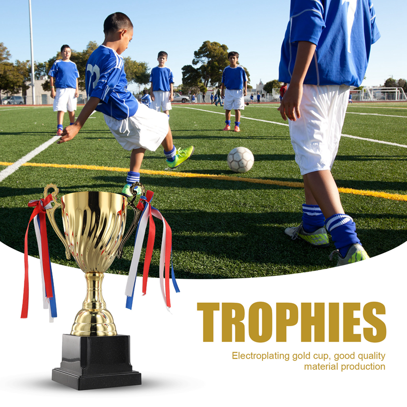 【qaf store】-11.4Inch Gold Trophy Cup for Sports Meeting Competitions Soccer Winner Team Awards and Competition Parties Favors