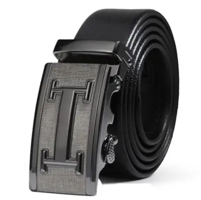 Men Belt Leather Male Genuine Leather Belt Strap Belts Luxury Brand Automatic Buckle Black Belts Plus Size120cm LONG Belt