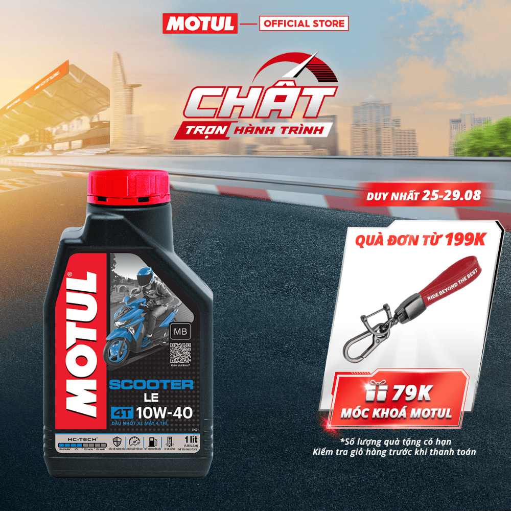 Dầu nhớt xe tay ga motul scooter le 4t 10w40 0.8l & 1l