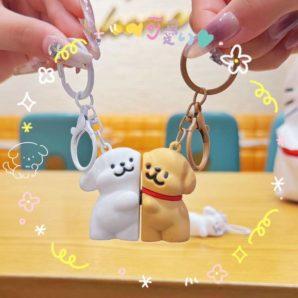 YERZ Hoạt hình Móc chìa khóa nam châm cho chó Búp bê Chó Con  dây chuyền Cặp ba lô Đáng yêu Động vật