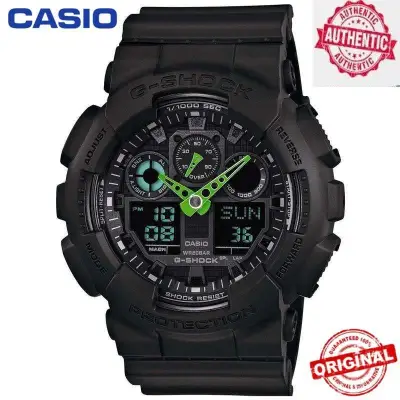 Original G Shock GA-110DC-1A Men Sport Watch 200M Water Resistant Shockproof and Waterproof World Time LED Auto Light Wrist Sports Watches with 2 Year Warranty GA100/GA-100