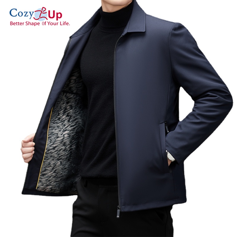 Cozy Up Warm Winter Jacket Men's Velvet Thickened Business Jacket for Men
