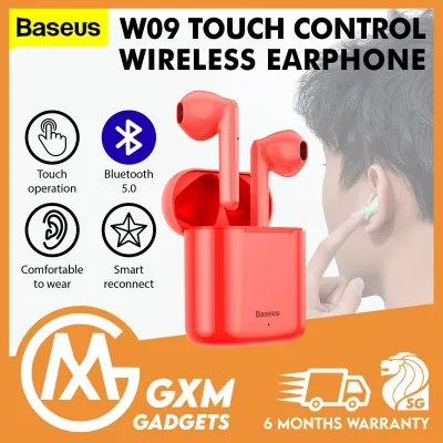 Baseus W09 Earphone Earbuds TWS Bluetooth 5.0 Wireless Earphones with Charging Bin Intelligent Touch Control Smart Connect