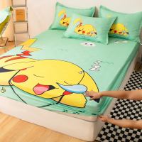 Alls Wonderland Pokemon Fittedsheet Bedsheet Yellow Pikachu Cartoon Bedsheet Single Queen King Size Mattress Protector