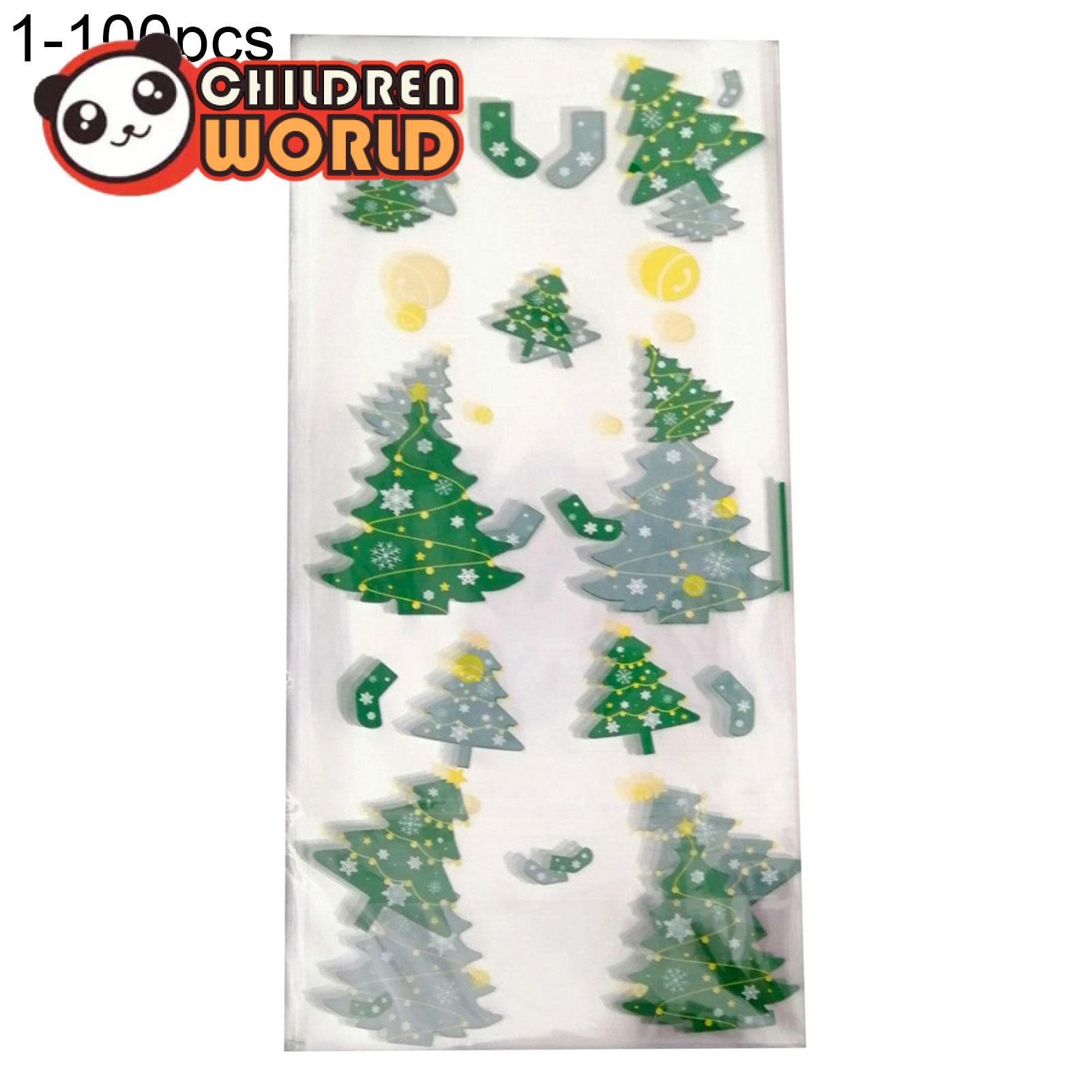 Childrenworld 100Pcs Multi-Function กระเป๋าใส่ของแบบพกพาพลาสติกเกล็ดหิมะคริสต์มาสถุงใส่ของสำหรับงานปาร์ตี้
