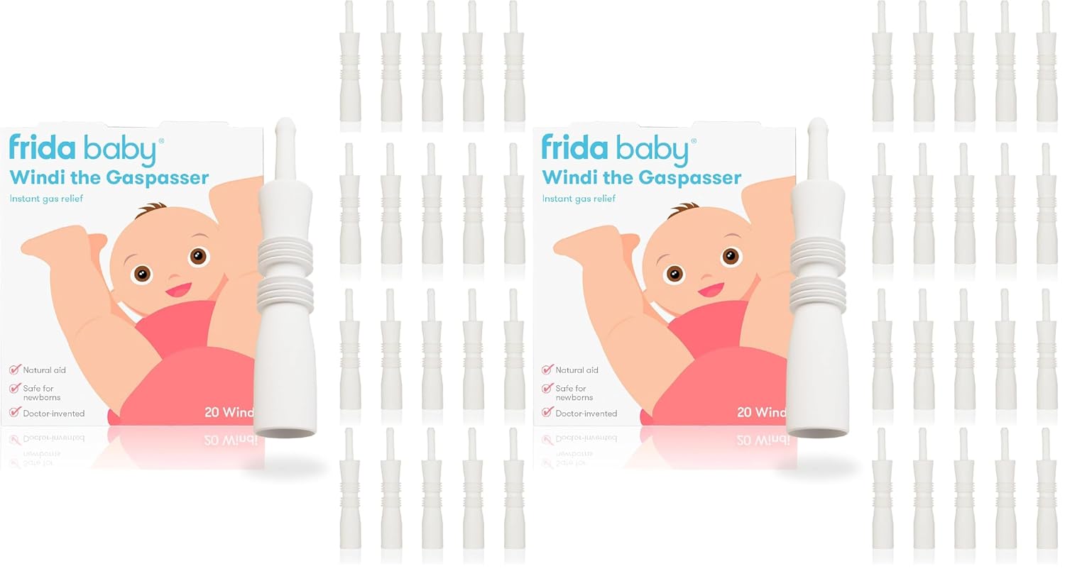 Frida Baby Windi Gas Passer Baby Gas Relief Made in USA 100% Natural Safe & Effective Instant Relief for Babies & Infants 20ct