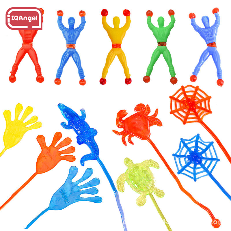 IQANGEL Stretchy Sticky Hand Toys for Kids - Fun Wall Climbing Spiderman & Animal Shaped Stress Relief Playset ราคา 15 บาท*ส่งฟรี