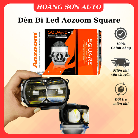 Đèn Bi Led Aozoom Square Dành Cho Xe Vinfast VF3 Và Các Dòng Xe Choá Đèn Hẹp (Giá 1 Đôi) - chính hãng Giá 5,800,000 Đồng*Miễn phí vận chuyển