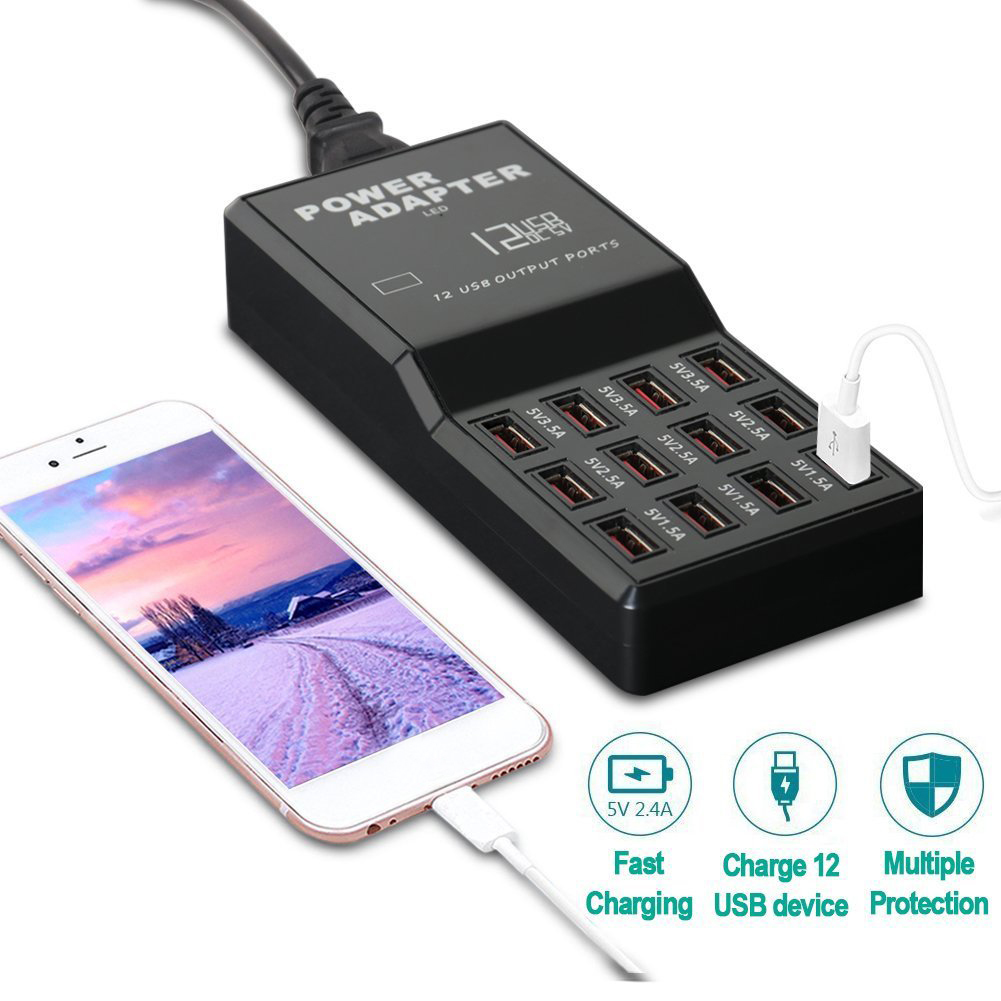 12 sạc cổng USB cho điện thoại nhanh sạc để bàn Trạm Sạc