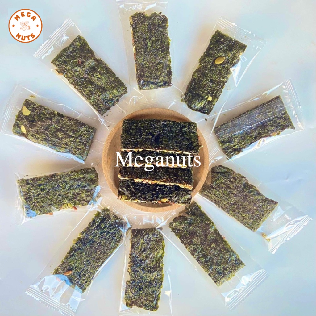 Rong biển kẹp hạt dinh dưỡng - Bánh rong biển hạt ngũ cốc không đường Meganuts hỗ trợ giảm cân healthy