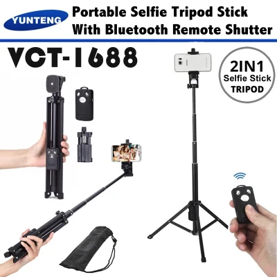 YUNTENG 1688 VCT-1688 2 in 1 Portable Mini selfie monopod and Tripod with Bluetooth Remote Controller