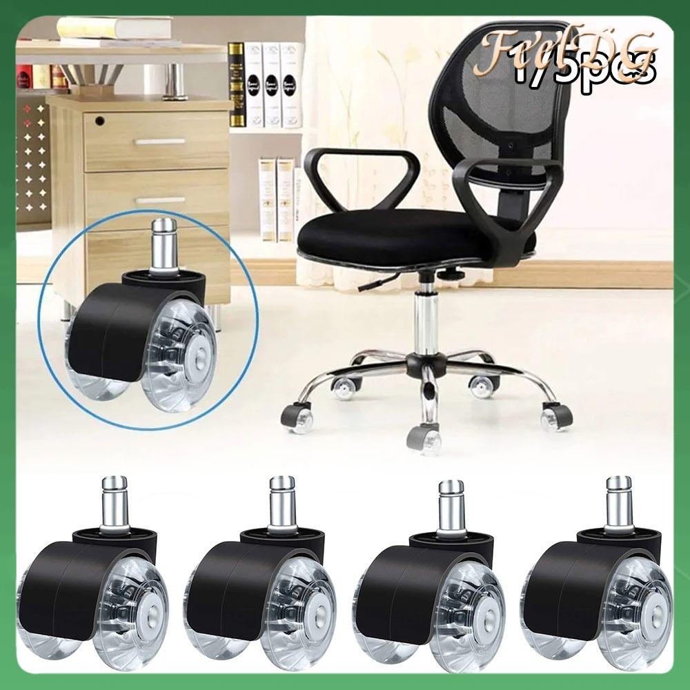 FEELDG 1/5Pcs Im lặng Bánh xe ghế bàn Phổ quát Xoay 360 độ Bánh xe ghế chơi game Bền bỉ Thiết kế bánh xe đôi Bánh xe ghế văn phòng