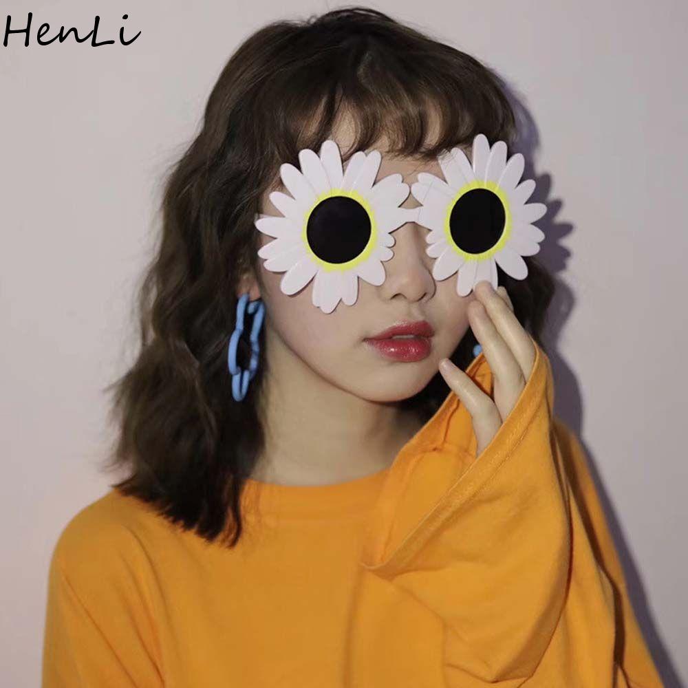 HENLI Đồ cũ Hợp thời trang Thời trang Các cô gái Phụ nữ Sắc thái khung lớn Đạo cụ chụp ảnh Kính mắt hoa Kính dự tiệc Kính mắt