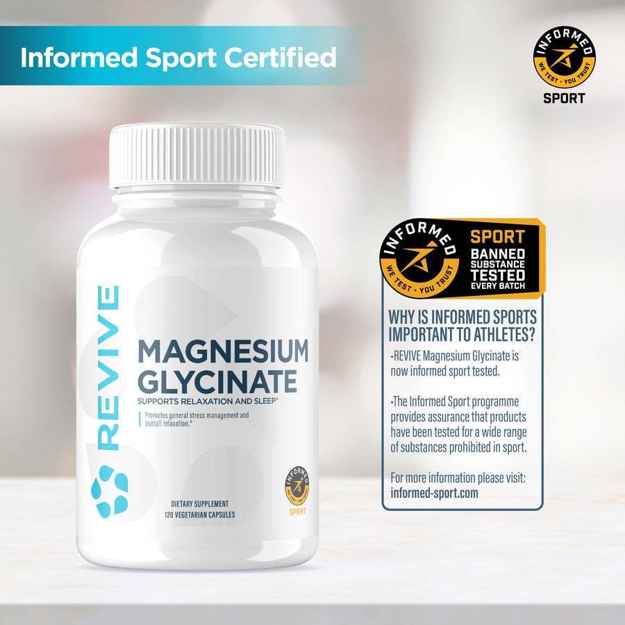 Thực Phẩm Bảo Vệ Sức Khoẻ Revive Magnesium Glycinate - Hỗ Trợ Cải Thiện Giấc Ngủ Ngon, Giảm Stress - - Hỗ trợ sức khỏe xương: Magnesium đóng vai trò quan trọng trong việc duy trì xương chắc khỏe. - Hỗ trợ trí nhớ và chức năng não bộ: Cải thiện khả năng t