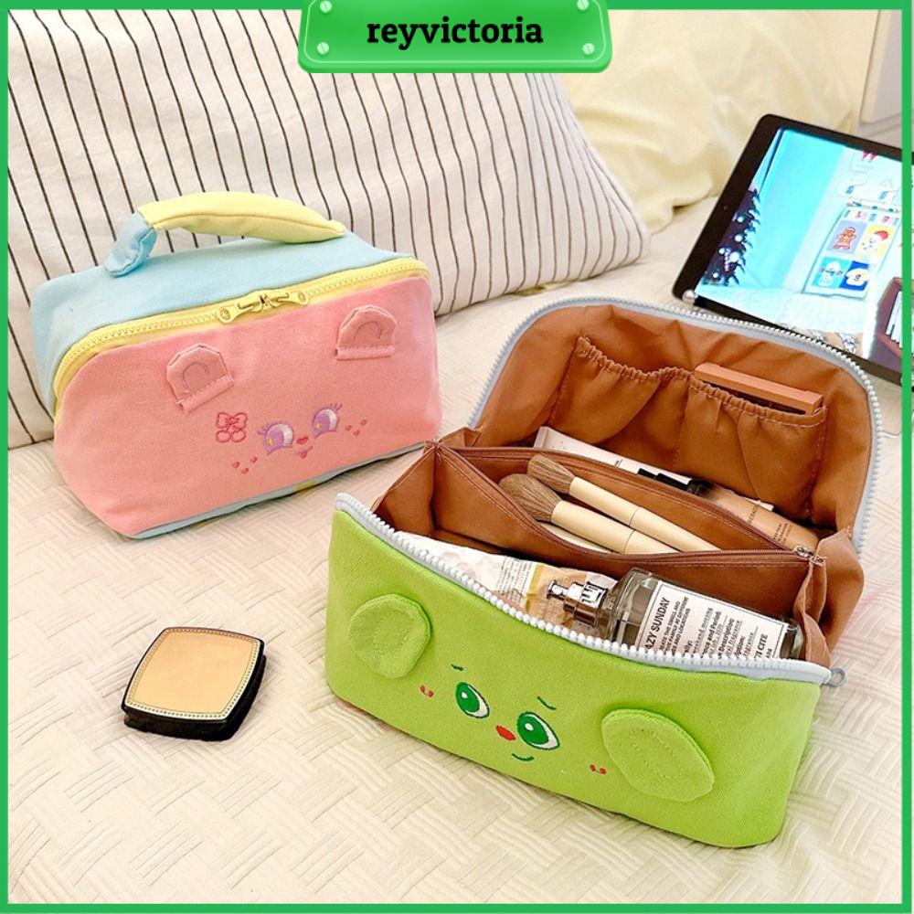 REYVICTORIA Thêu Túi trang điểm Di động Sức chứa lớn Túi đựng đồ vệ sinh cá nhân Hoạt hình dễ thương Cầm tay Túi giặt du lịch Du lịch