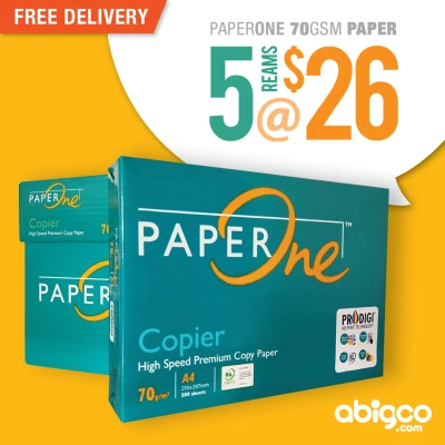 [Abigco] A4 Copier Paper 70gsm | PaperOne | 5 x 500sheets | 1 carton | FREE DELIVERY |