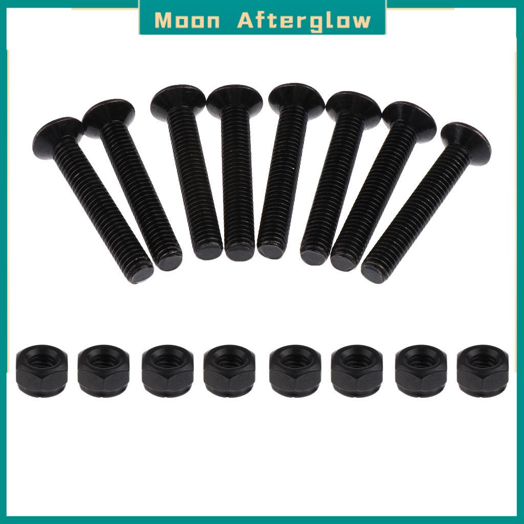 Moon Afterglow 8 Sets Skateboard Screws Mounting Bolts for Scooter Cruiser