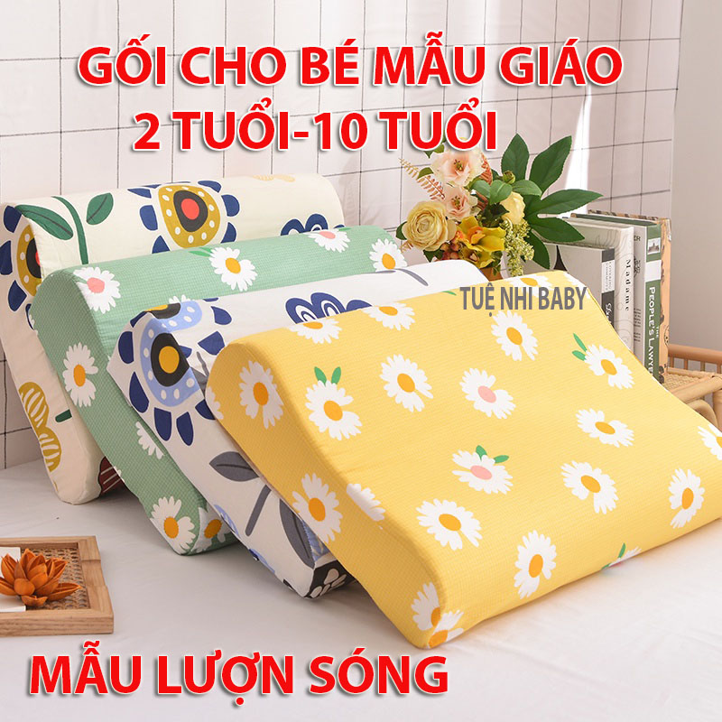 Gối cao su non Gối nhỡ cho bé từ 2 đến 10 tuổi chất liệu cao su non tổng hợp vải cotton thấm hút mồ hôi tốt 