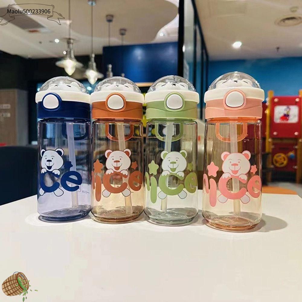 MAOLU500233906 1Pcs Nước ép sữa Chai nước 550/650ml Có nắp miếng dán ống hút Đồ uống nước cho trẻ em Di động Nhựa Cốc vại Trẻ em