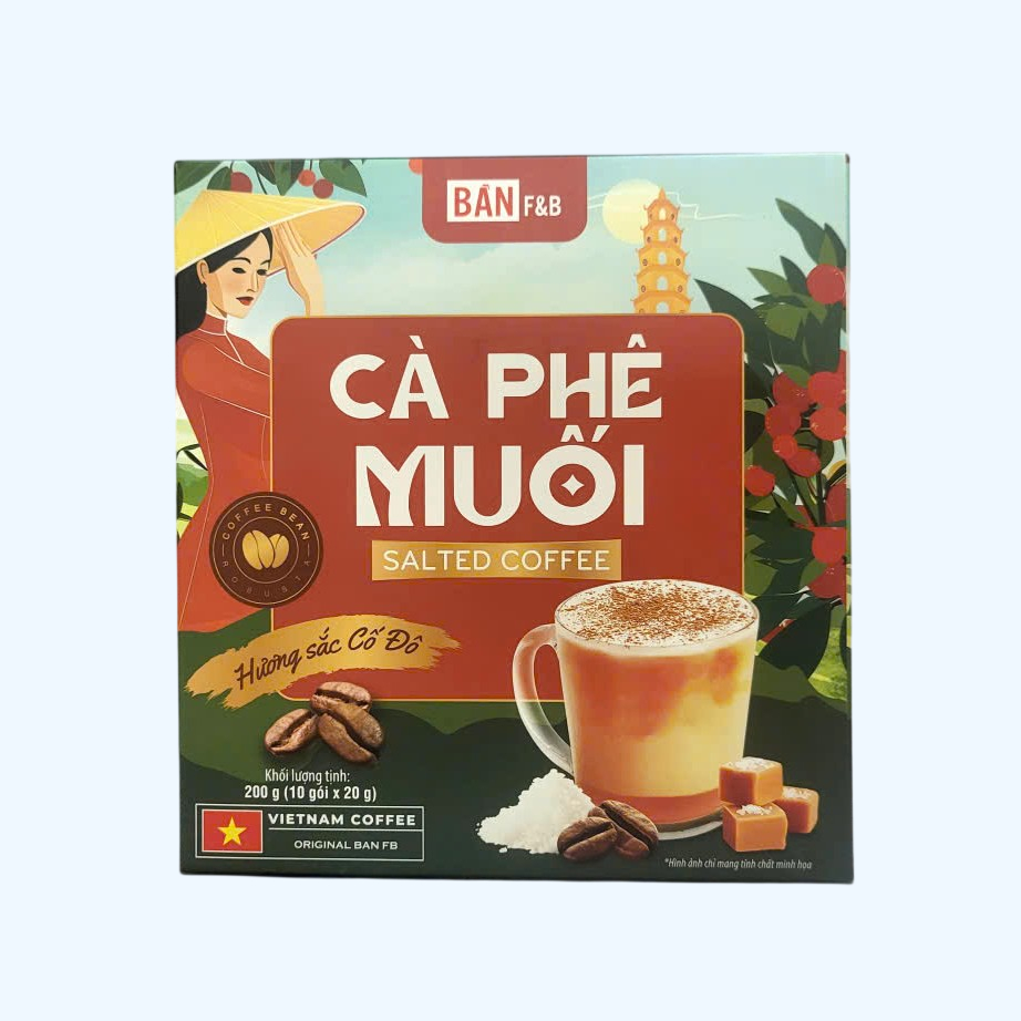 HỘP / BẢN F&B -- CF MUỐI 200g / 10 gói -- CÀ PHÊ MUỐI HƯƠNG SẮC CỐ ĐÔ Cold Brew Salted Coffee