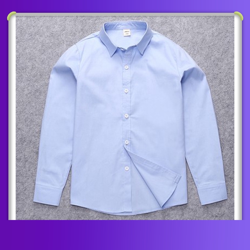 Tay áo dài áo sơ mi màu trơn Cho Trẻ Em Chàng Trai Cotton Chính Thức Cô Gái Áo Thích Hợp Cho sinh nhật đám cưới Bộ com-lê dự tiệc Giản Dị Áo Sơ Mi Quần Áo lứa tuổi 2-14 Năm