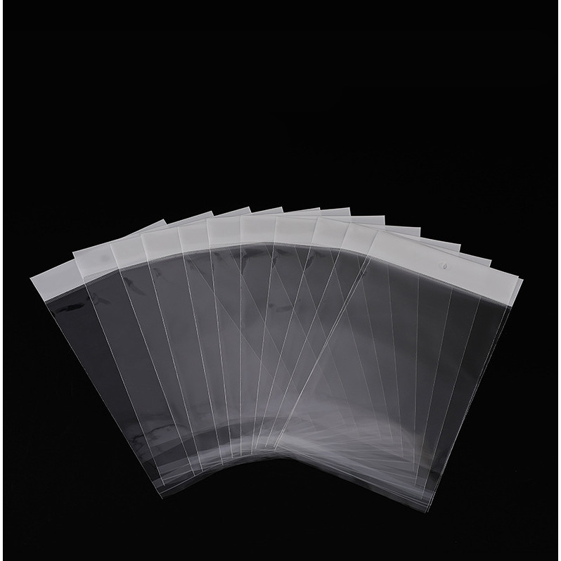 (100pcs per pack) Self Adhesive Clear White Transparent Card Header OPP Plastic Packing Bag buku Tudung Baju Kurung
