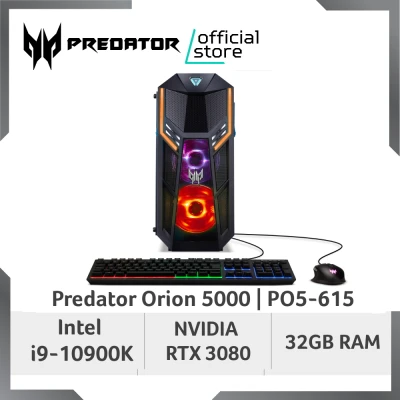 [LATEST RTX 30 SERIES] Predator Orion 5000 PO5-615S NEW Gaming Desktop | NVIDIA RTX 3080 | Intel i9-10900K | 32GB RAM | 2TB SSD