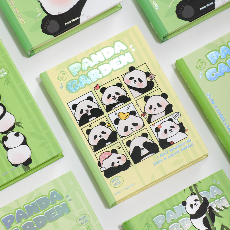 [Document supplies] Wheat Stationery Flower Panda Garden Series A7 Pocket Book Student Blank Draft Notebook Hard-Faced Notepad