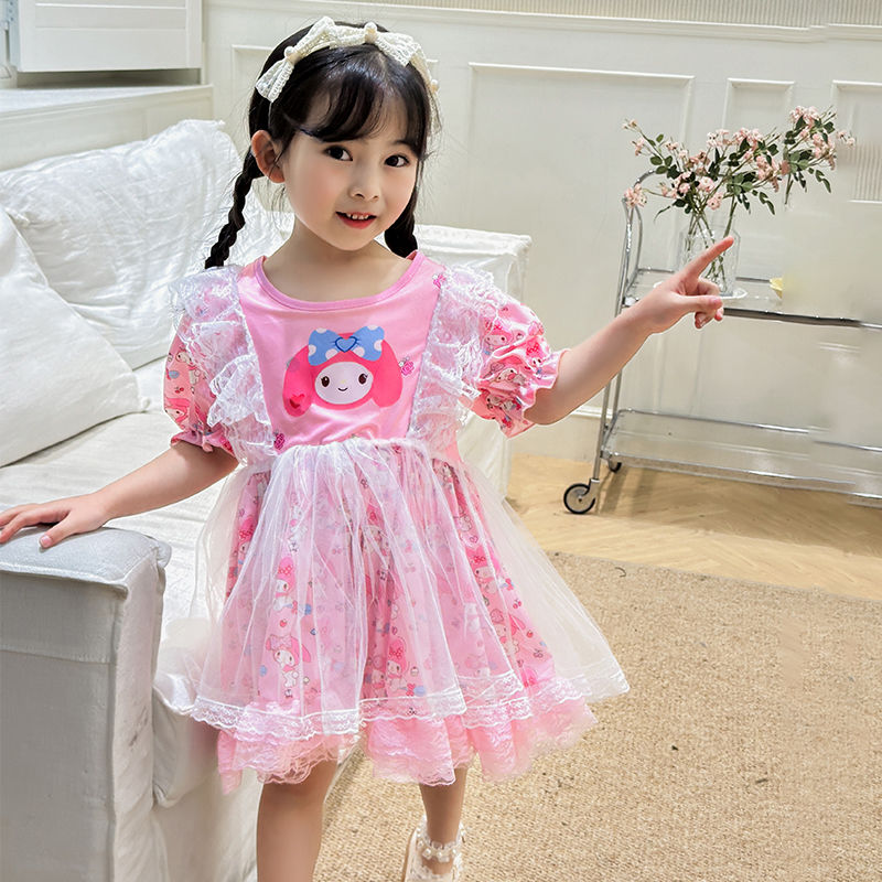 1-6-12 tuổi bé gái tay áo phồng Đầm công chúa Lolita A-line váy thời trang