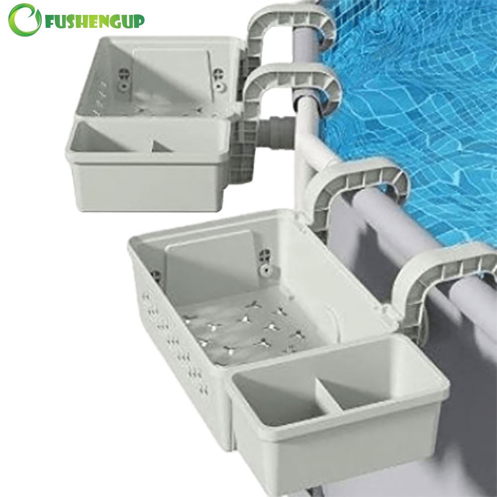 【New Arrival】 Pool Accessories Hanging Storage Baskets with Cup Holders for Above Ground Pools Multi-Functional Waterproof Pool Organizer Harga  47 Ringgit*Penghantaran Percuma