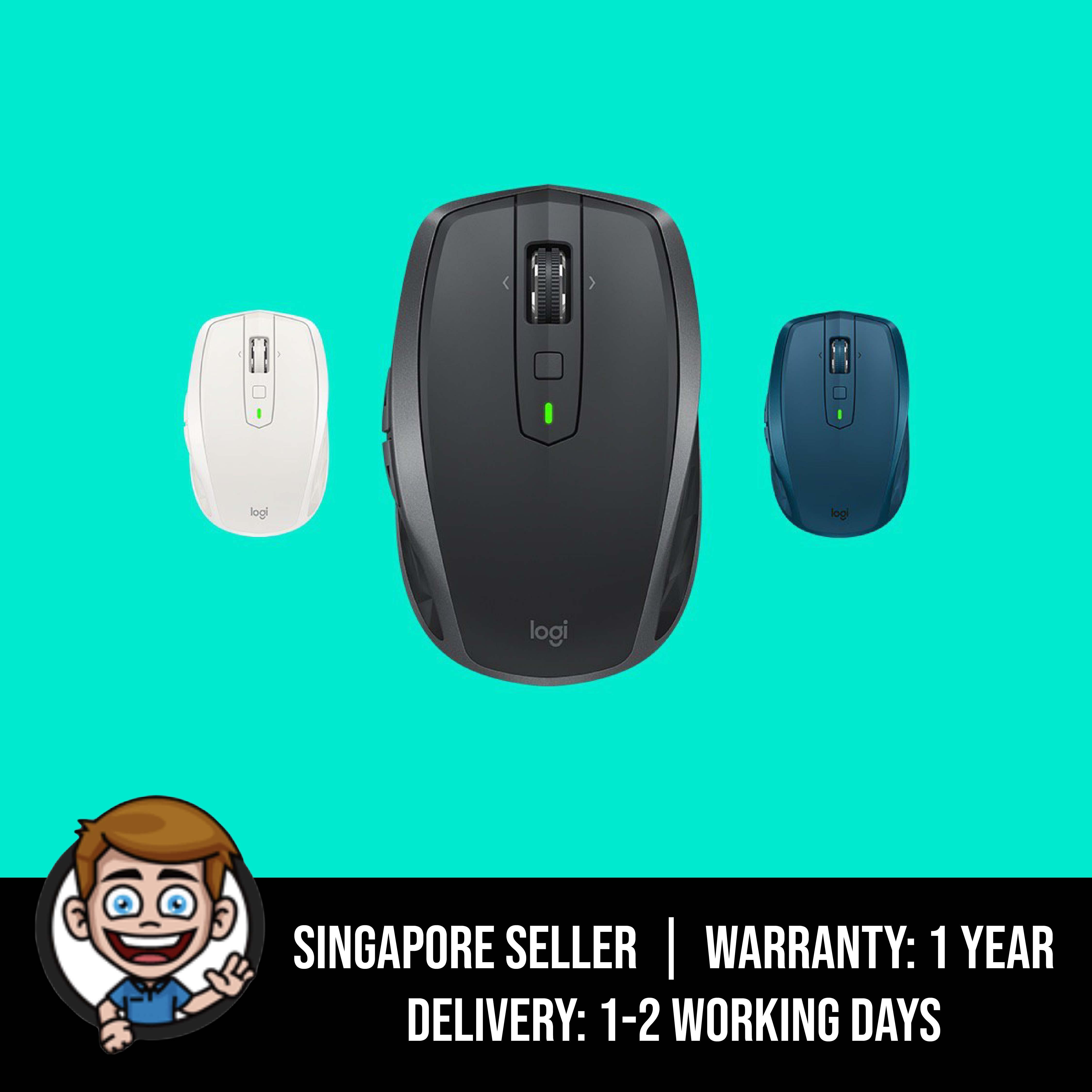 Logitech MX Anywhere 2S Wireless Mouse – Use on Any Surface, Hyper-Fast Scrolling, Rechargeable, Control up to 3 Apple Mac and Windows Computers and Laptops (Bluetooth or USB)