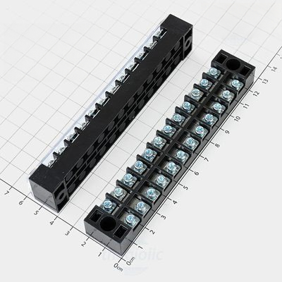 Domino TB1512 Cầu Đấu Điện, Terminal Khối Tủ Điện 12 Cực 15A 600V Cỡ Dây 0.5-1.5mm2