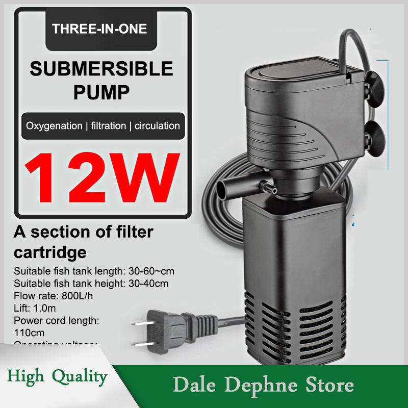[Dale Dephne] Nhựa 3 Trong 1 Fish Tank Lọc Lọc Tăng Oxy Không Khí Aquarium Lọc Với Bên Trong Miếng Bọt Biển 4 6 12 20 30W - 4