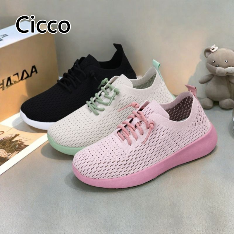 Cicco Giày thể thao đế mềm thoáng khí cho nữ mũi tròn Giày thường ngày nhẹ và thoải mái