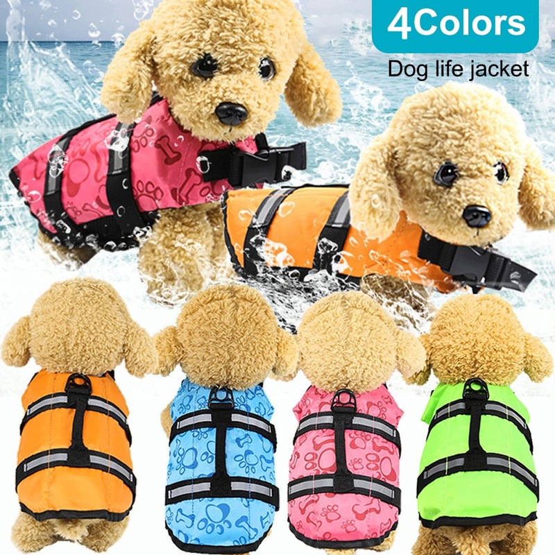【In-Demand Item】 Puppy Rescue Swimming Wear Safety Clothes Vest Water Swimming Suit Xs-Xl Outdoor Pe